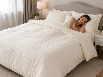 SleepBamboo™ Mulberry Silk Duvet with Premium Bamboo Shell | Breathable Luxury Comfort for All Seasons