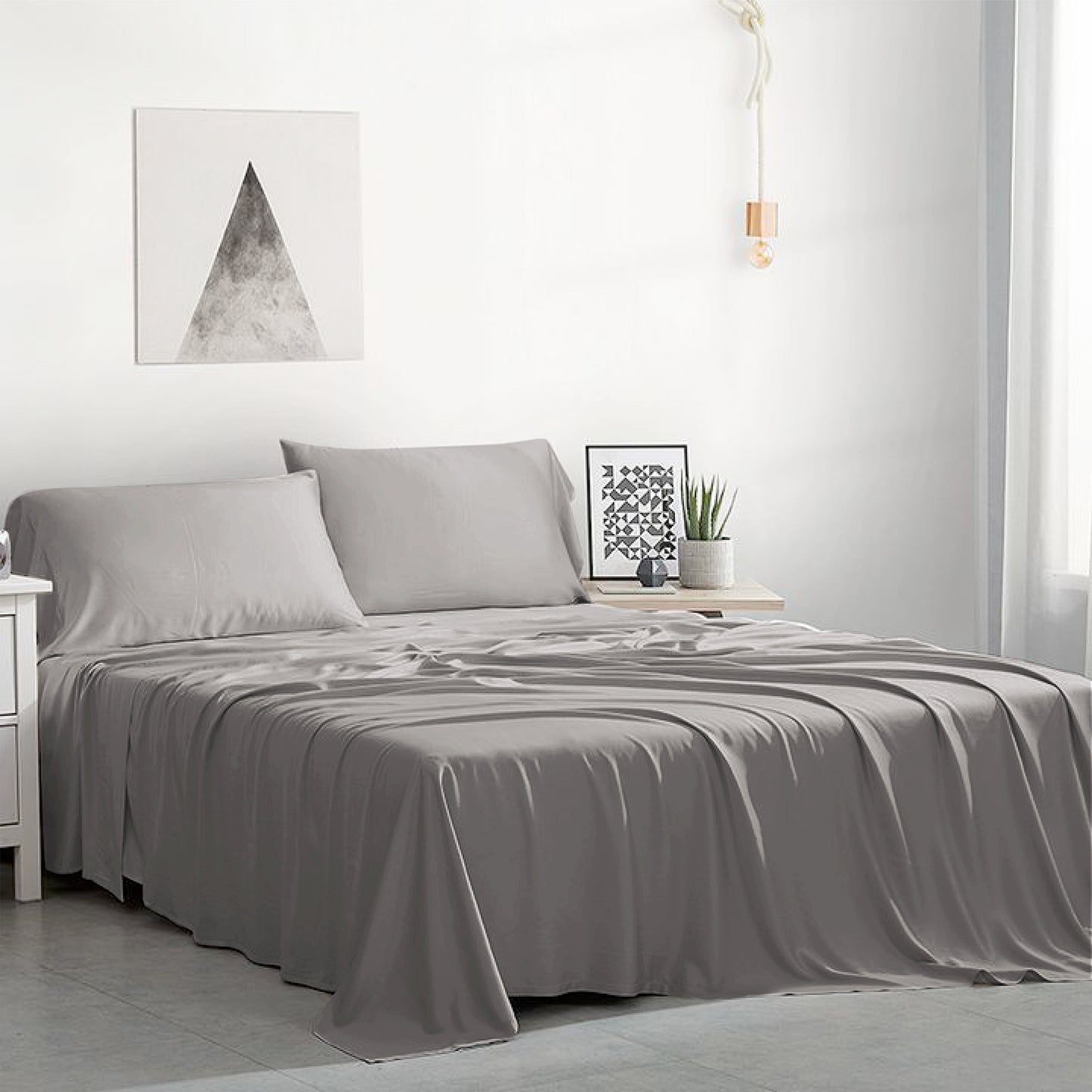 Silver Gray Bamboo Pillowcase Set (2)